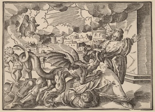 The Four Horsemen of the Apocalypse by Christoph Murer, print, 1558-1614