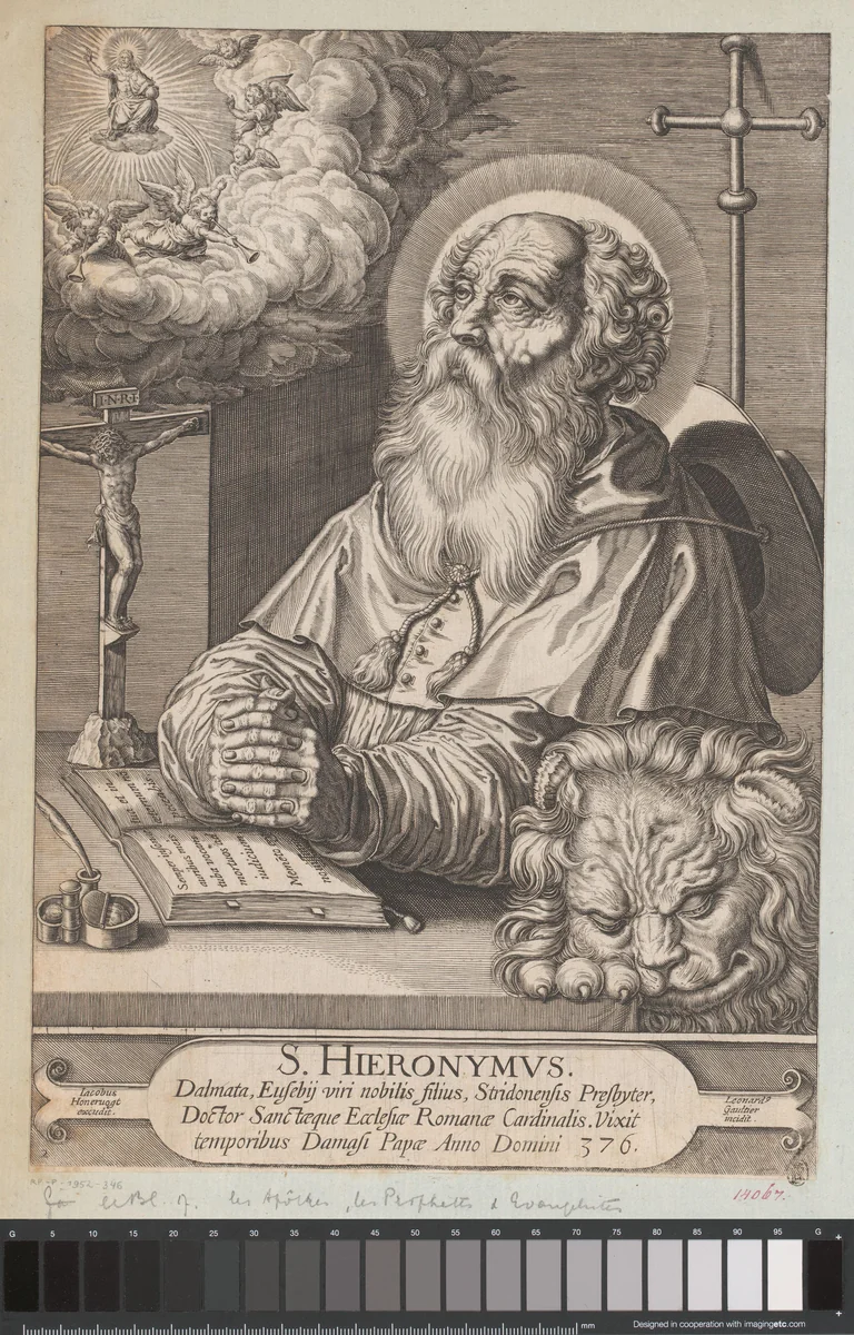Visioen van H. Hieronymus by Unknown, print, 1571-1641