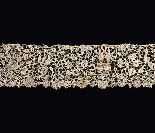 Fragment (Border) by France or Flanders, textile, 1690-1710