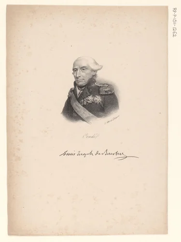 Portret van Lodewijk V Jozef de Bourbon-Condé by anonymous, print, 1818-1842