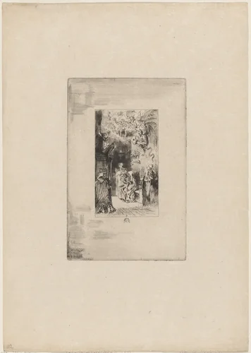 Le Curé de Cucugnan by Félix-Hilaire Buhot, print, 1847-1898