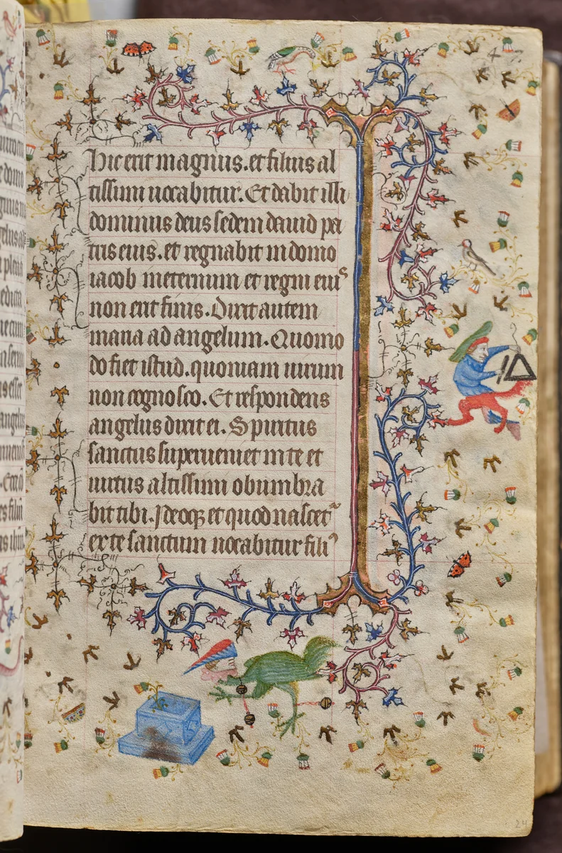 Hours of Charles the Noble, King of Navarre (1361-1425): fol. 24r, Text by Master of the Brussels Initials and Associates, book, 1400-1410