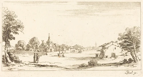 Landscape by Jacques Callot, print, 1635
