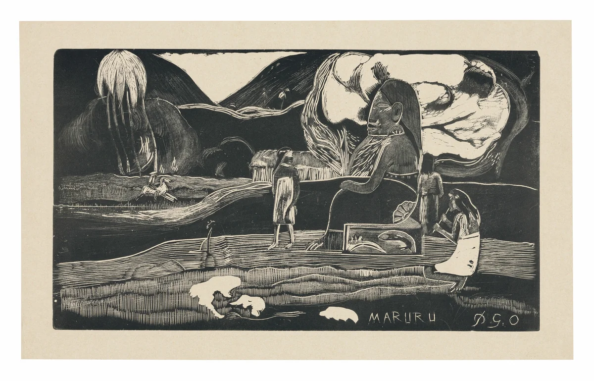 Maruru (Offerings of Gratitude), from the Noa Noa Suite by Paul Gauguin, print, 1893-1894