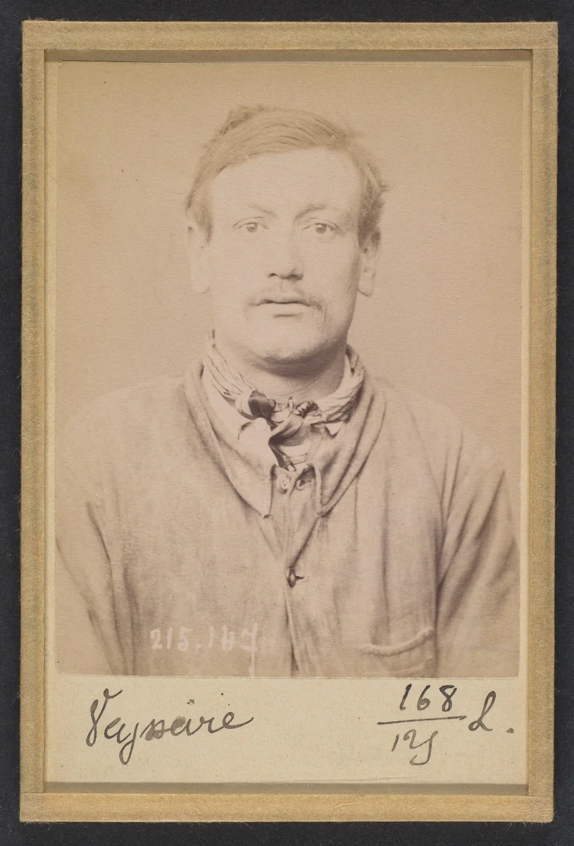 Veysseire. Michel. 25 ans, né à Montreuil. Journaliste. Anarchiste. 5/3/94 by Alphonse Bertillon, photograph, 1894