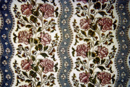 Panel Entitled "Blue Ribbon" by Christophe Philippe Oberkampf, textile, 1760-1764