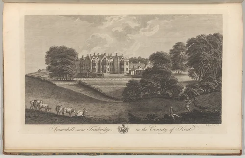 Tunbridge Castle in the County of Kent, from Edward Hasted's, The History and Topographical Survey of the County of Kent, vols. 1-3 by Richard Bernard Godfrey, book, 1777-1790