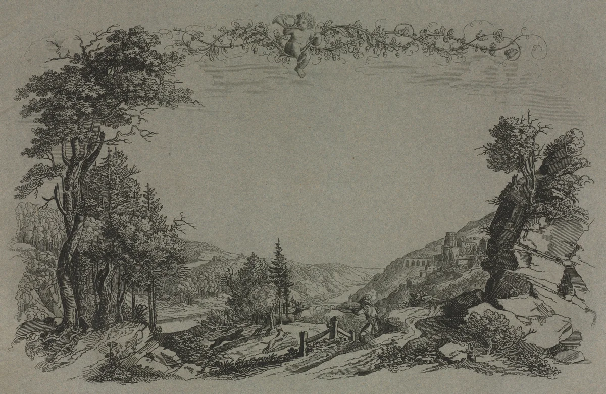 Six Views of Heidelberg Castle by Ernst Fries, print, 1820