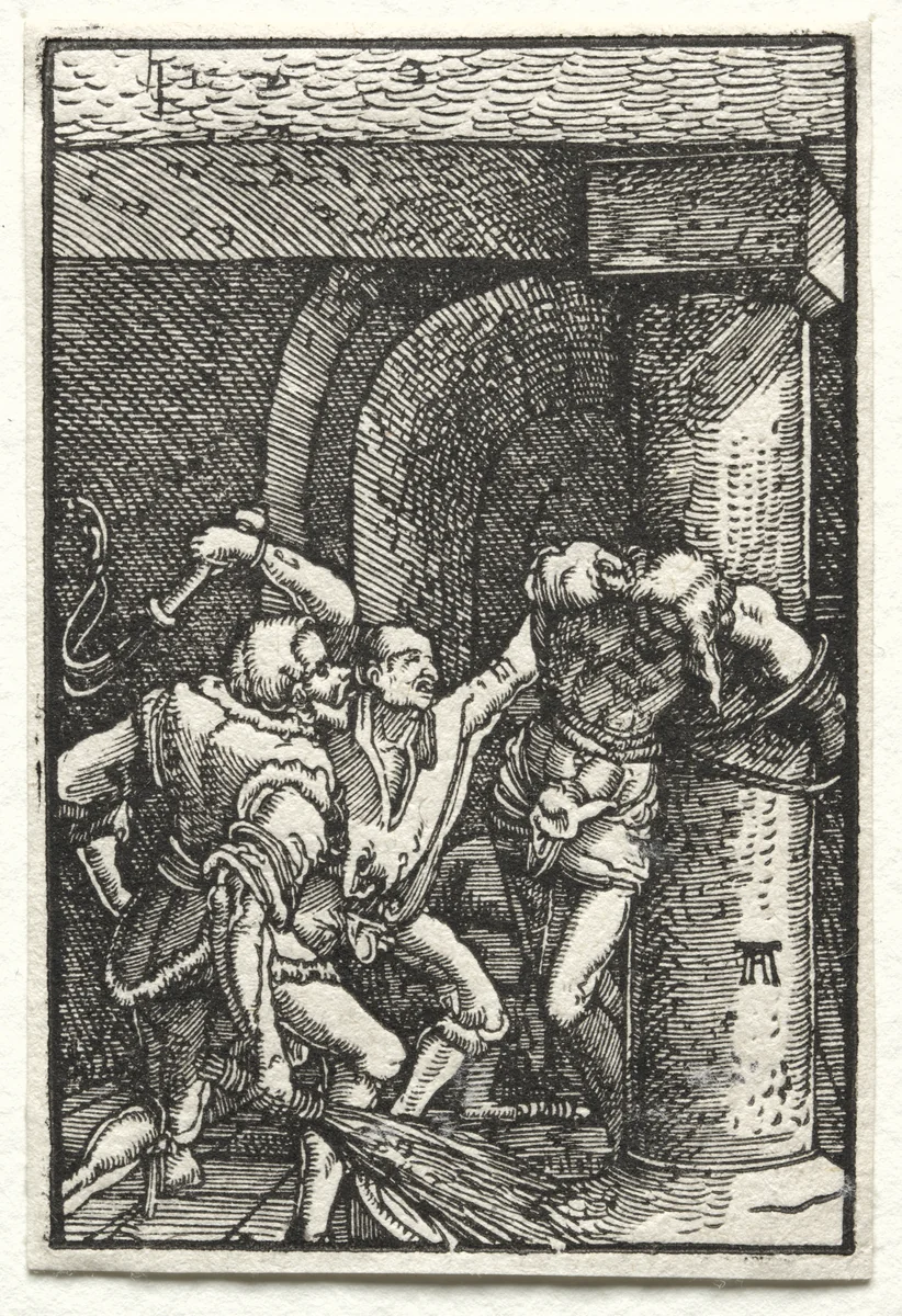 The Fall and Redemption of Man: Flagellation of Christ by Albrecht Altdorfer, print, 1510-1520