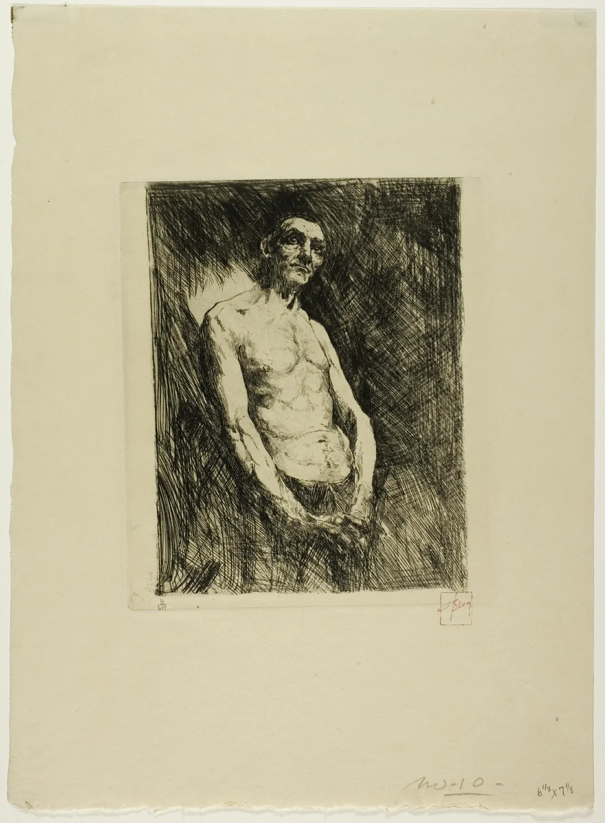 Half Nude Figure of a Man by Robert Frederick Blum, print, 1877-1903
