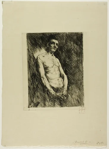 Half Nude Figure of a Man by Robert Frederick Blum, print, 1877-1903