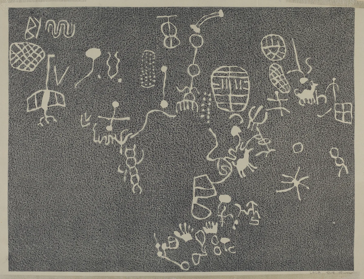 Petroglyph by Lala Eve Rivol, index of american design, 1935-1942