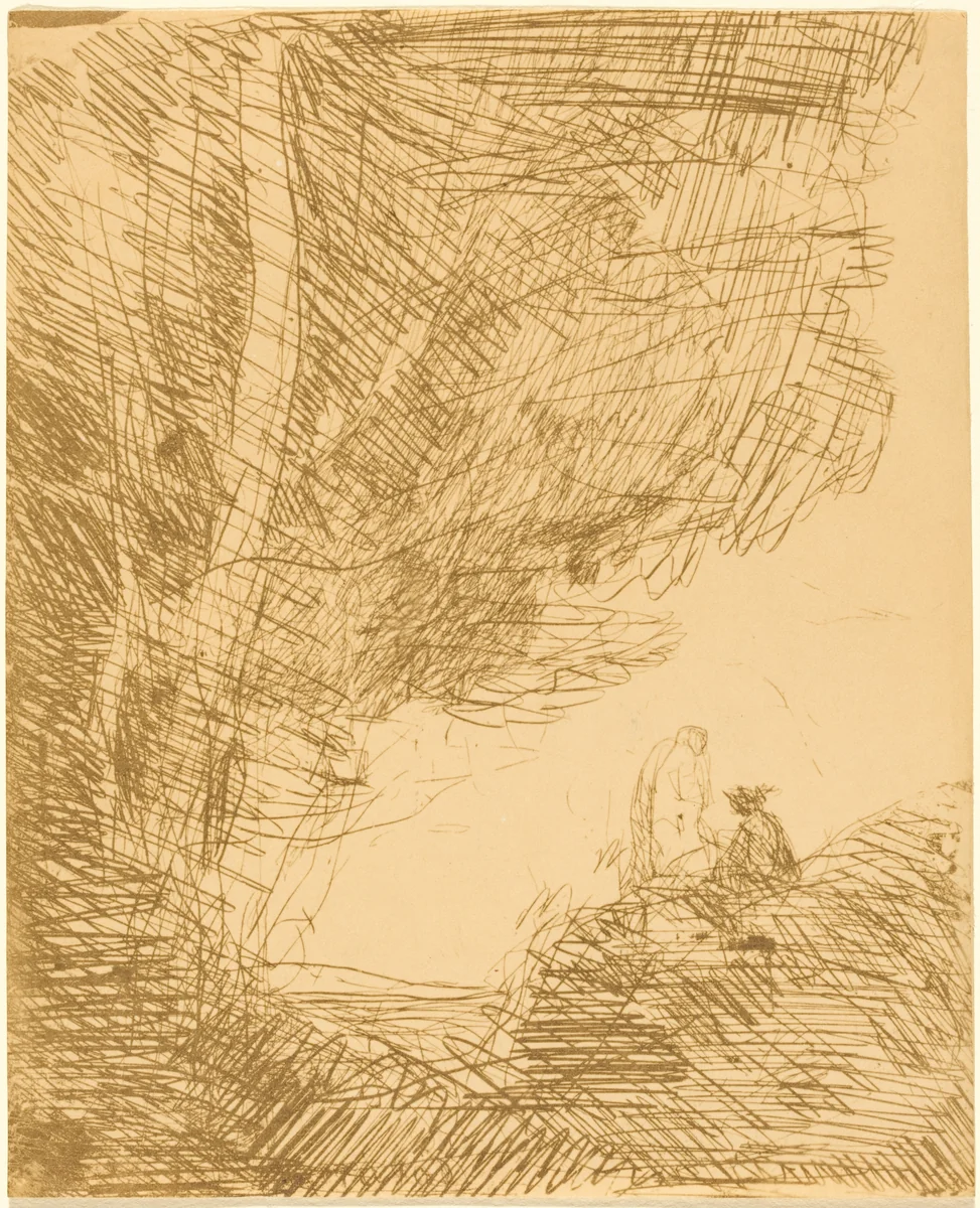 The Poet and His Muse (Le Poete et la muse) by Jean-Baptiste-Camille Corot, print, 1871