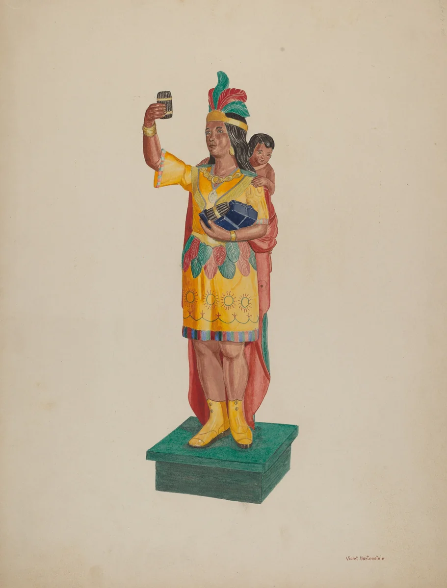 Cigar Store Indian by Violet Hartenstein, index of american design, 1941