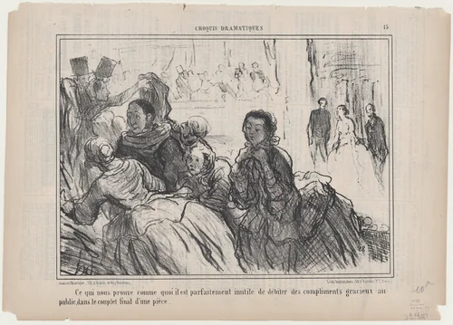 Ce qui nous prouve comme quoi il est... inutile..., from Croquis Dramatiques, published in Le Charivari, May 23, 1857 by Honoré Daumier, print, 1857