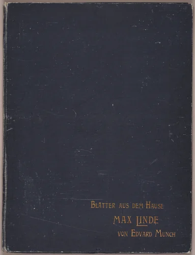 Portfolio cover and colophon page, from Max Linde's House by Edvard Munch, print, 1902