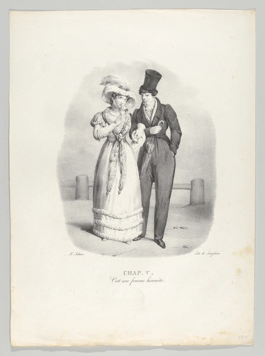 Chap. V: C'est une femme honnête (She is an honest woman) by Victor Adam, print, 1824