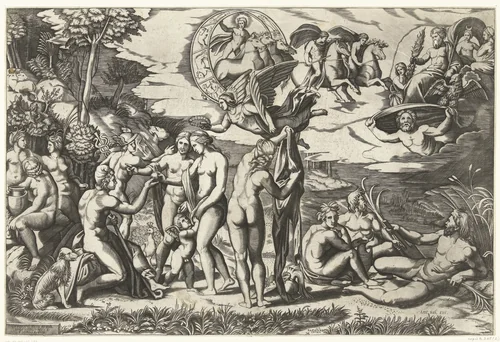 Oordeel van Paris by anonymous, print, 1517-1562
