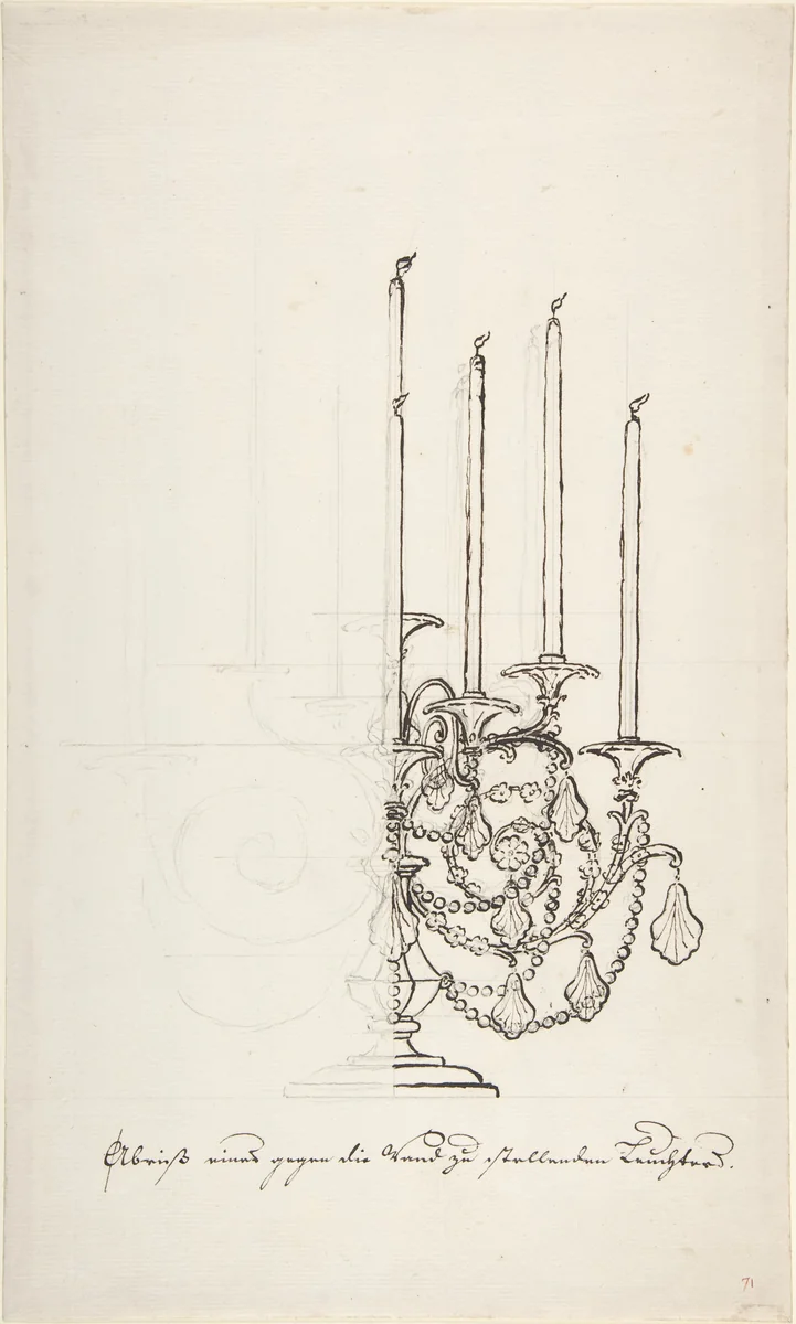 Design for a Candelabra by anonymous, drawing, 1765-1795