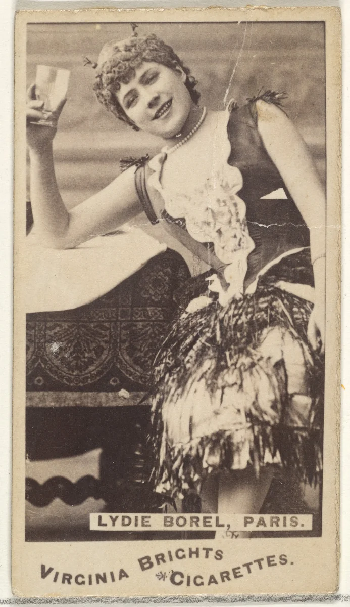 Lydie Borel, Paris, from the Actors and Actresses series (N45, Type 1) for Virginia Brights Cigarettes by Allen & Ginter, photograph, 1885-1891