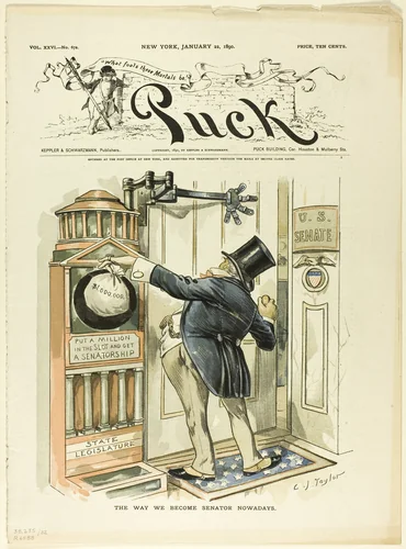 The Way We Become Senators Nowadays, from Puck by C. Jay Taylor, print, 1890