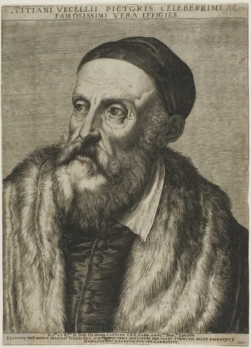 Portrait of Titian by Agostino Carracci, print, 1587