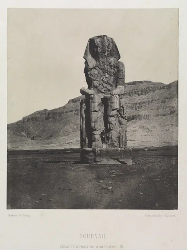Colossol Monolith of Amenhotep III, Gournah by Maxime Du Camp, photograph, 1849-1851