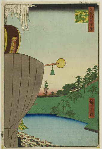 Sanno Festival Procession at Kojimachi Itchome (Kojimachi Itchome Sanno Matsuri nerikomi), from the series "One Hundred Famous Views of Edo (Meisho Edo hyakkei)" by Utagawa Hiroshige (歌川広重), print, 1856