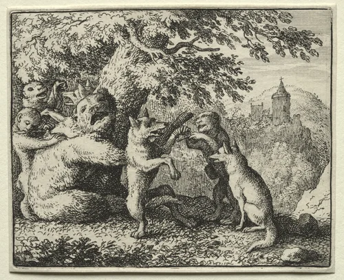 Reynard the Fox: Reynard Equipped for his Pilgrimage by Allart van Everdingen, print, 1650-1675
