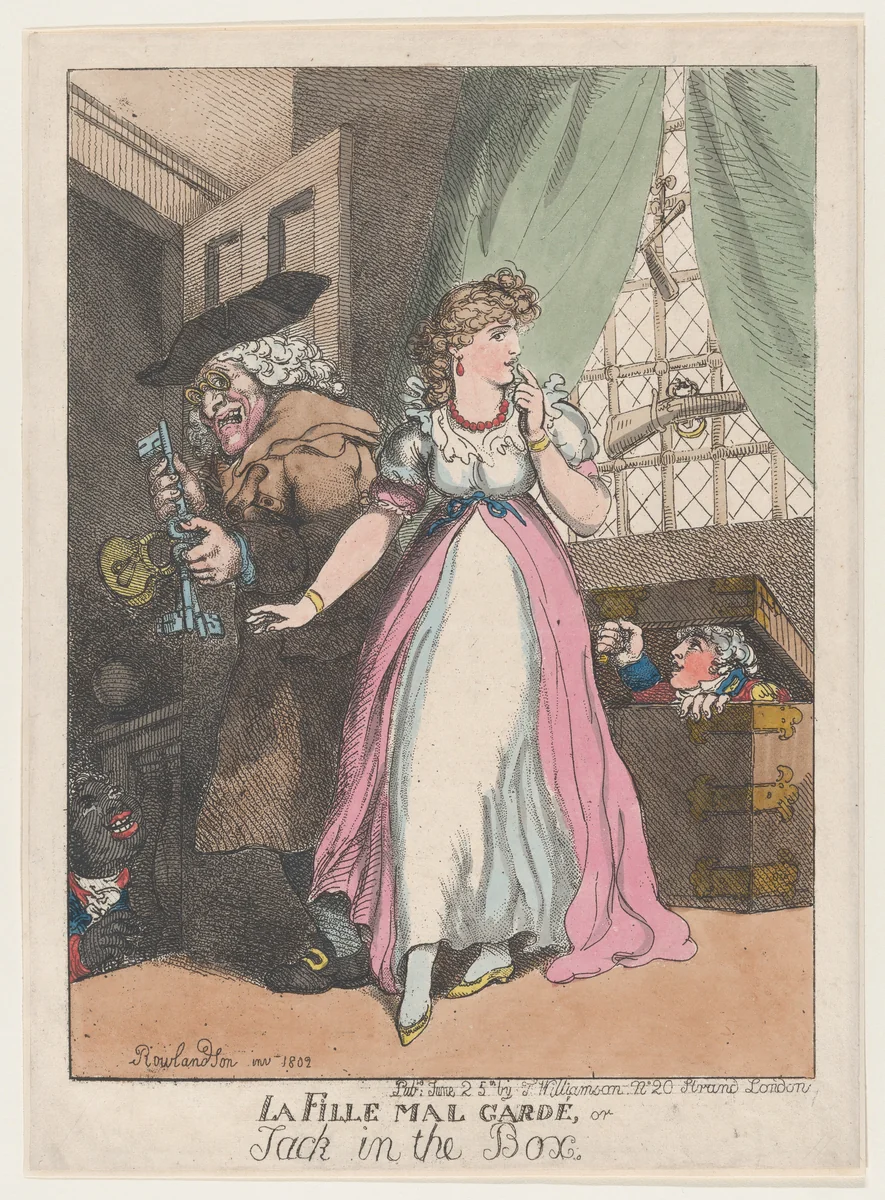 La Fille Mal Gardé, or Jack in the Box by Thomas Rowlandson, print, 1802