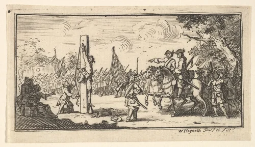 Hanging by the Thumbs (Modern Military Punishments) by William Hogarth, print, 1720-1779