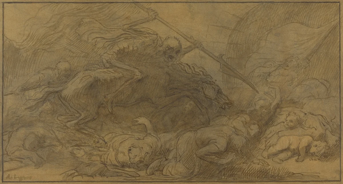 After the Battle by Alphonse Legros, drawing, 1837-1911