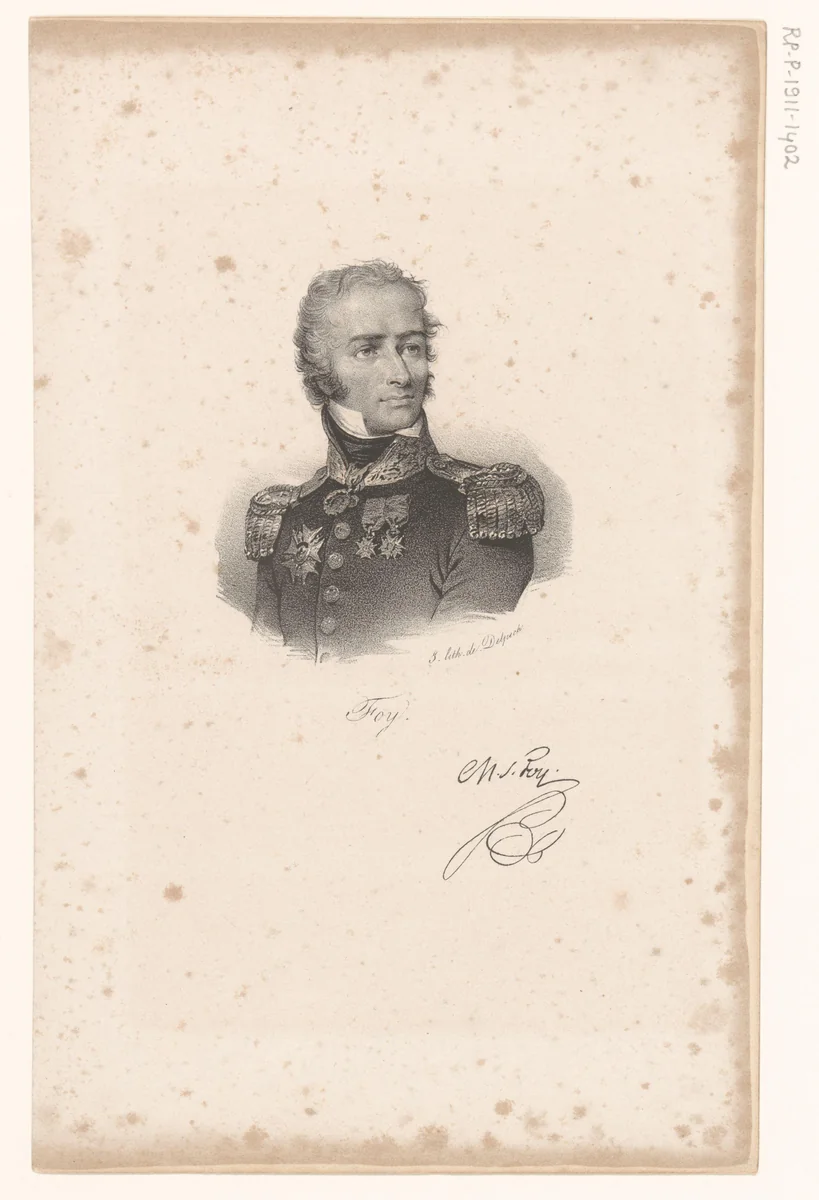 Portret van Maximilien Sébastien Foy by anonymous, print, 1818-1842