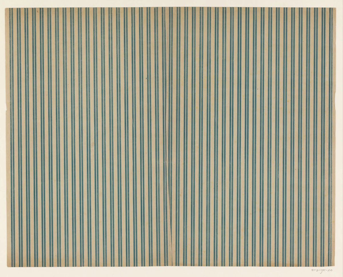 Blad met dubbelgestreept patroon by anonymous, print, 1880-1950