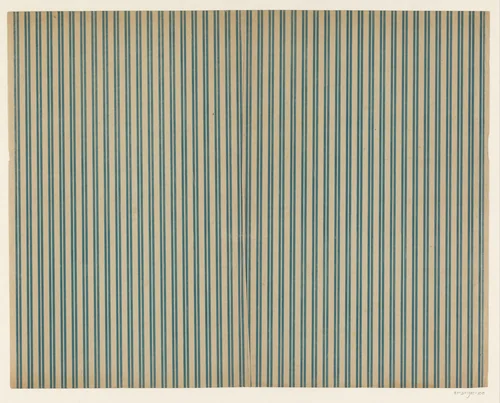 Blad met dubbelgestreept patroon by anonymous, print, 1880-1950