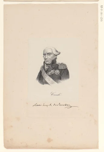 Portret van Lodewijk V Jozef de Bourbon-Condé by anonymous, print, 1818-1842