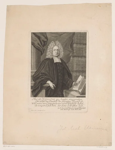Portret van Johann Michael Heineccius by Martin Bernigeroth, print, 1723-1733