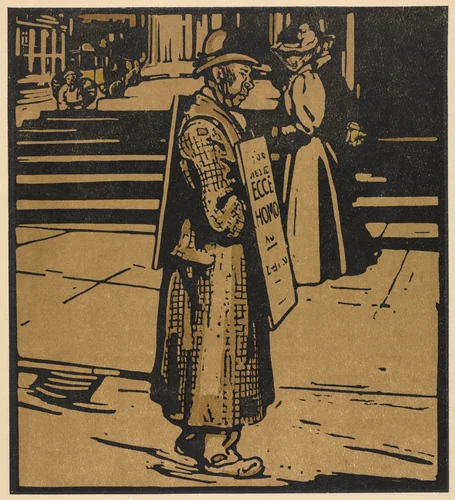 London Types: Sandwich Man by William Nicholson, print, 1898