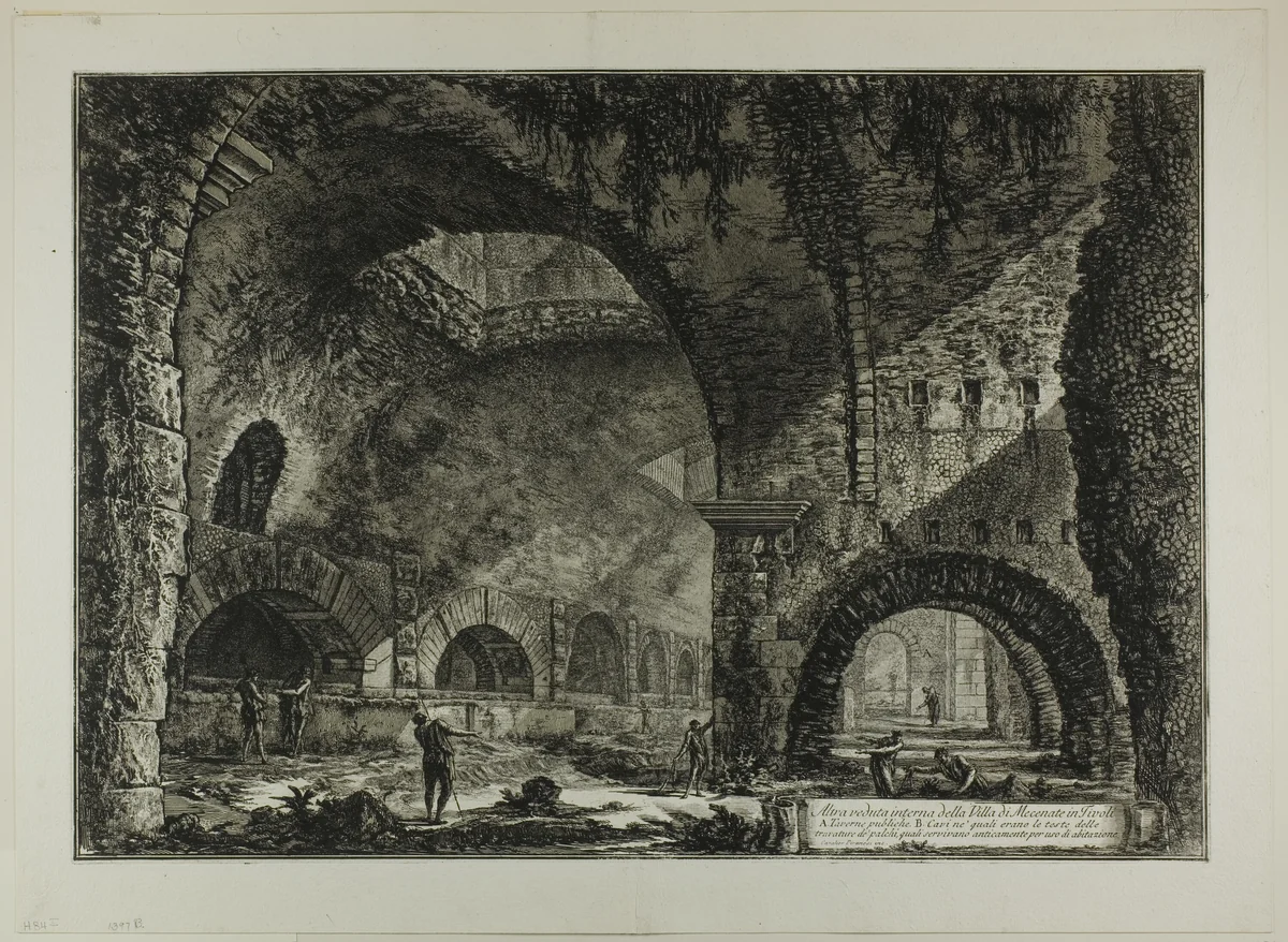 Another interior view of the Villa of Maecenas, Tivoli, from Views of Rome by Giovanni Battista Piranesi, print, 1767