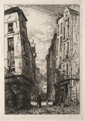 Rue des Marmousets (Old Paris) by Maxime Lalanne, print, 1862