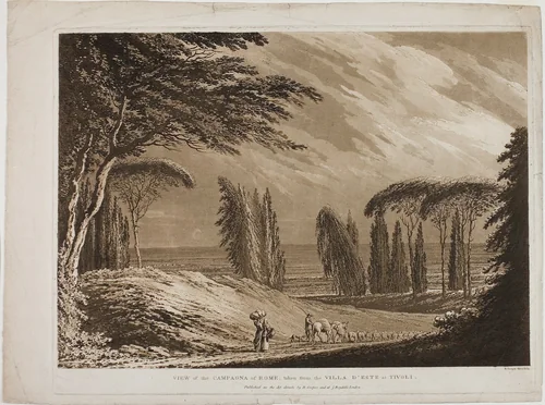 View of the Campagna of Rome by Richard Cooper, print, 1778