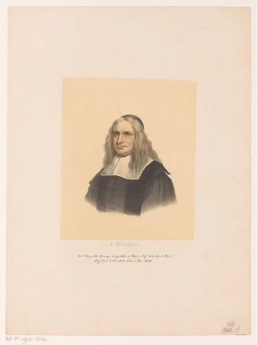 Portret van Johannes Coccejus by Leendert Springer, print, 1850