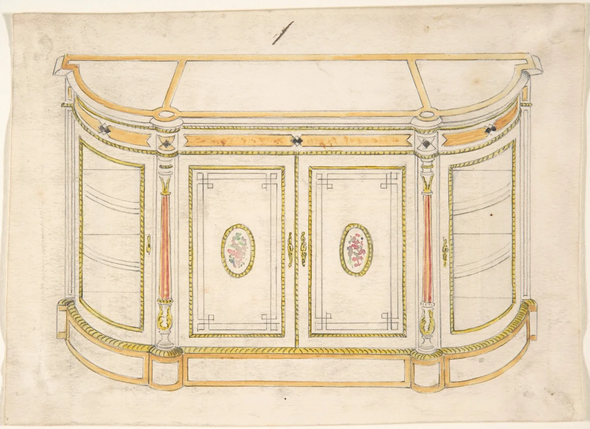 Cabinet Design by anonymous, drawing, 1800-1900