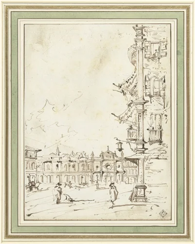 Piazza San Marco te Venetië by anonymous, drawing, 1800-1900