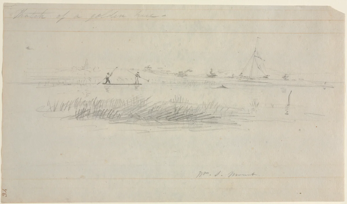 Eel Spearing at Setauket, Long Island, New York by William Sidney Mount, drawing, 1840-1845