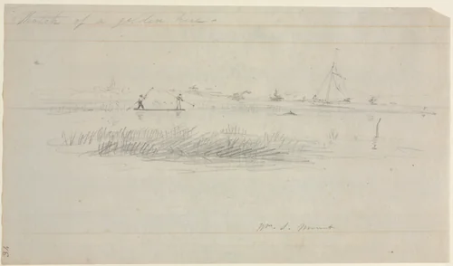 Eel Spearing at Setauket, Long Island, New York by William Sidney Mount, drawing, 1840-1845