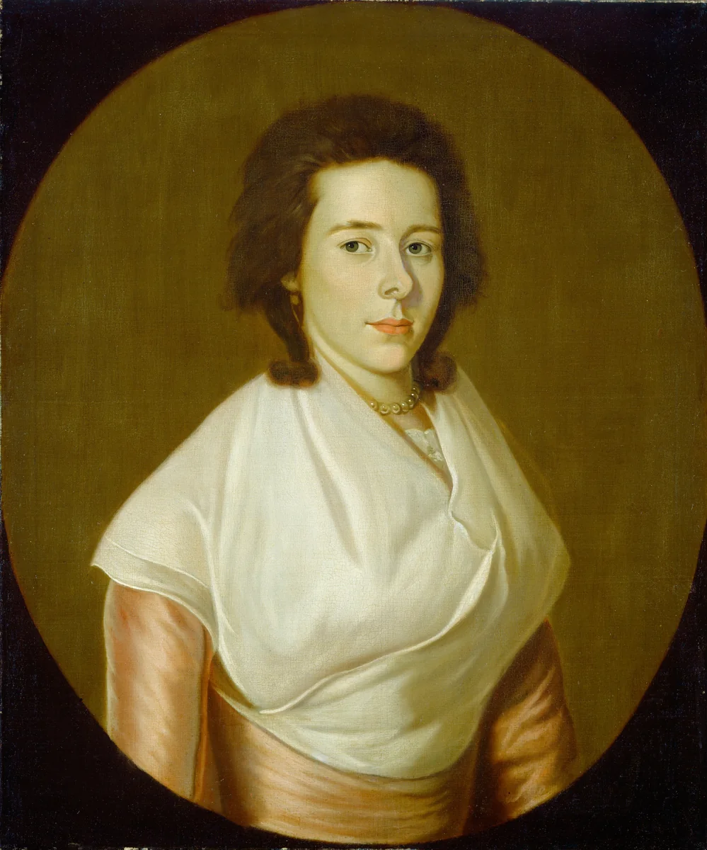 Mrs. Asa Benjamin by William Jennys, painting, 1795