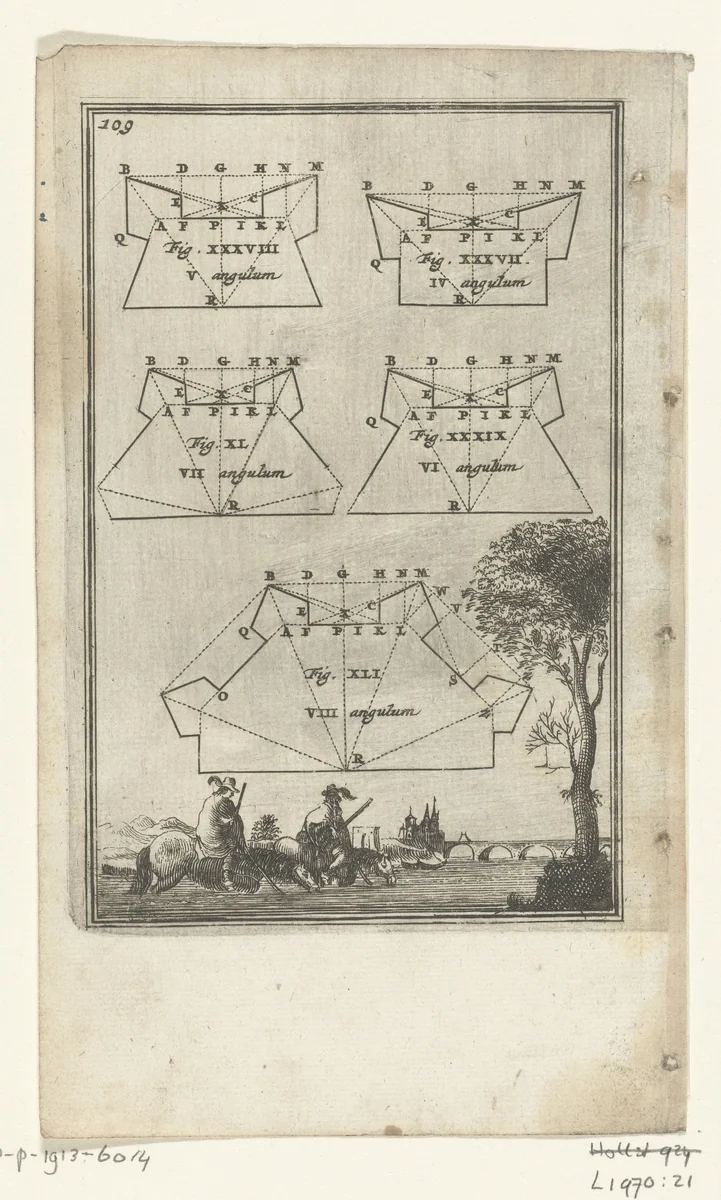 Illustratie voor 'Den Arbeid van Mars' van Allain Manesson Mallet by Romeyn de Hooghe, print, 1672