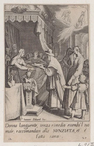 The Healing of the Sick, from "Scelta d'Alcuni Miracoli e Grazie della Santissima Nunziata di Firenze" (Selection of Some Miracles and Graces that Occurred in the Church of the Annunziata in Florence) by Jacques Callot, print, 1611-1619