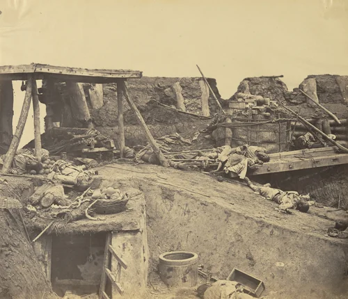 Interior of the English Entrance to North Fort on 21st August, 1860 by Felice Beato, photograph, 1860